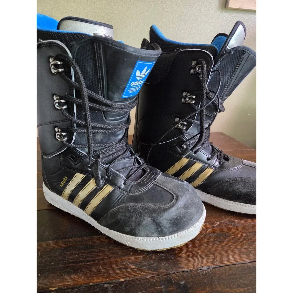 Adidas Samba Snowboard Boots Mens 13 Black‎ Gold BW0990 Continental Sole